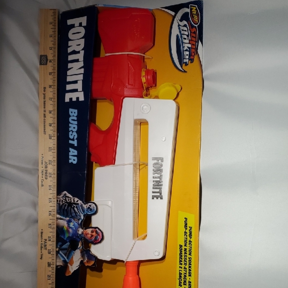 NERF Hasbro Fortnite Burst AR Toy Blaster - Red, White, Yellow, Orange - Age 8+